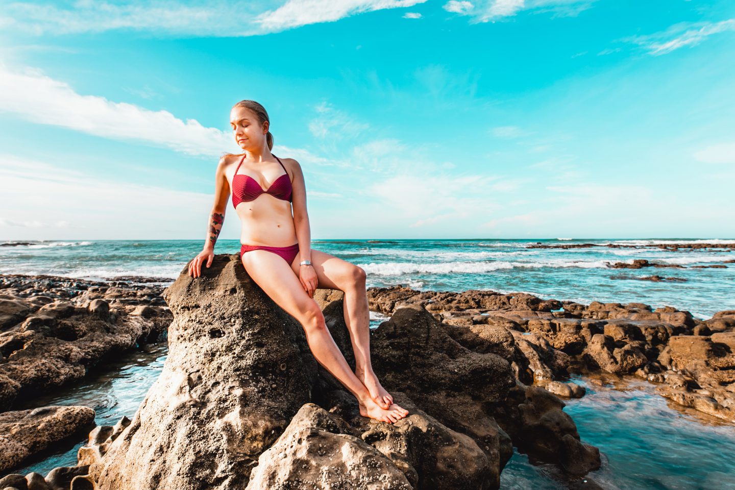 FIRST TREASURES FOUND: PURPLE BIKINI & ROCKS & OCEAN